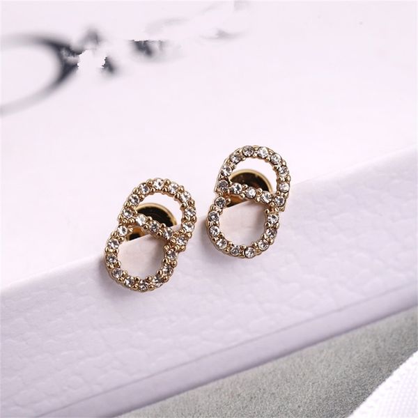 

full brilliant diamonds earrings pearl fashion light luxury simple, Silver