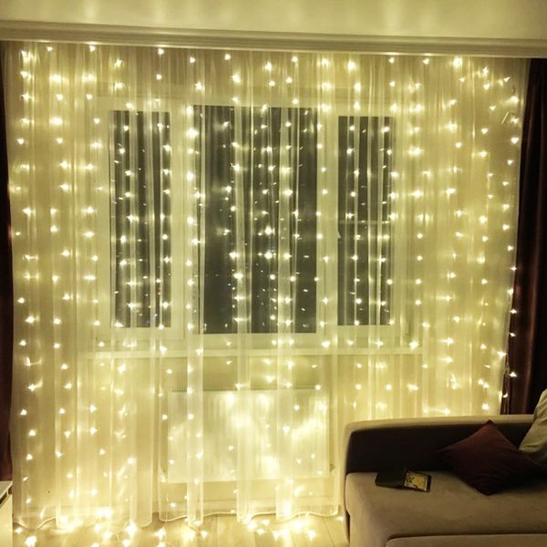 

2021 10m x 3m icicle garland led curtain rope decorations holiday party home courtyard fairy lights to room 14ev