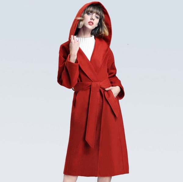 

elegant wool coat with hooded for women apparel factories petite women winter long coats wool coat, Black