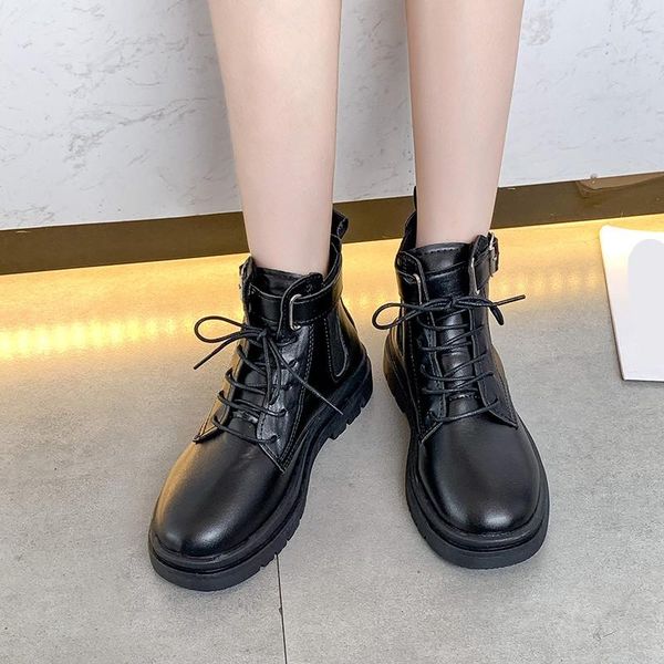 

women's mid calf boots boots-women autumn shoes luxury designer round toe booties ladies low heels booties winter, Black