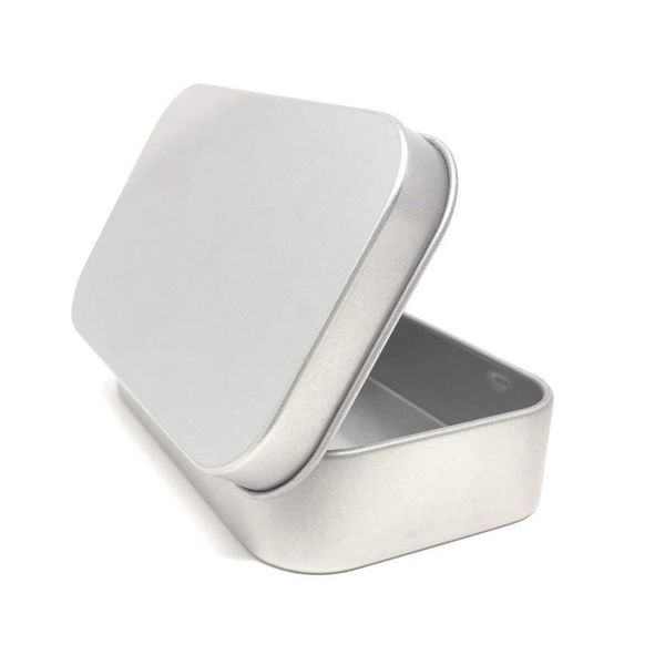

metal rectangular empty hinged tins box containers mini portable box small storage kit home organizer 3.75 by sqcbms wphome