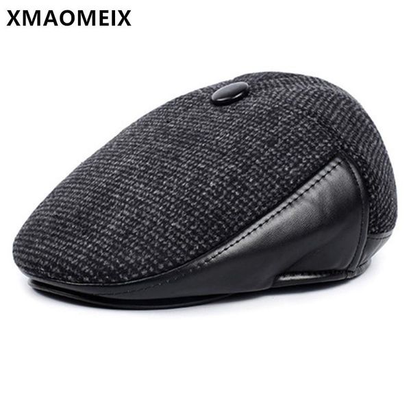 

xmaomeix new winter men's warm hat thick fluff berets thermal earmuffs caps for men simple fashion dad's hats snapback cap, Blue;gray
