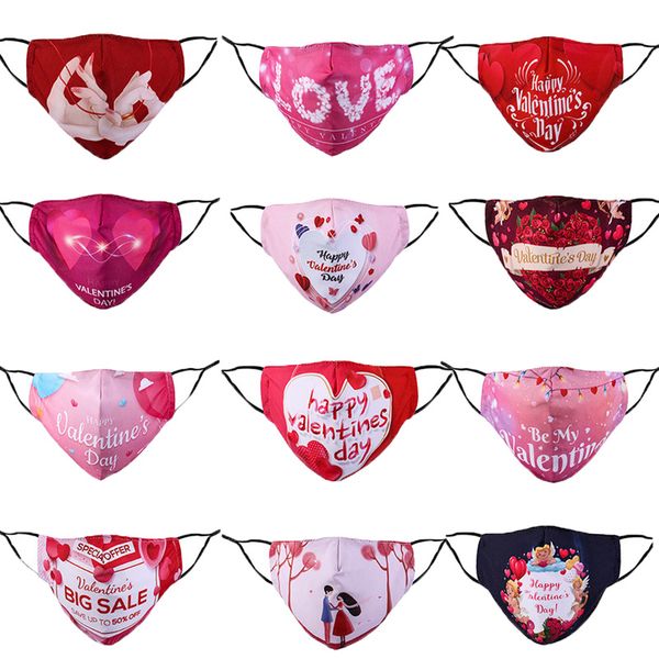 

lover designers romantic face masks couple happy valentines day masks dustproof printed red love cupid adjustable mouth mask