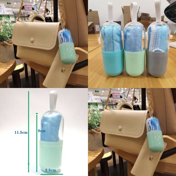 

face mask storage case mini portable transparent mouth masks plastic box multicolor dustproof new pattern multicolor 1 19zh j2