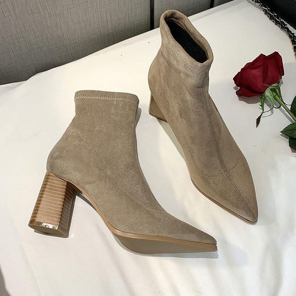 

обувь женская mid теленок boots luxury дизайнерские пинетки дамы круглый toe низкие каблуки пинетки сапоги-женщин мода высокий каблук, Black