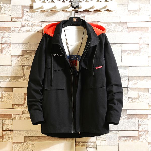 

2021 new janpan style print spring autumn sport outdoor black white jacket men's streetwear clothes plus asian size m-5xl 3phs, Black;brown