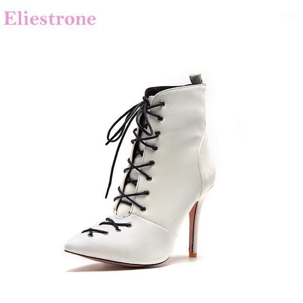 

autumn brand new glamour white red women ankle boots high stiletto heels lady dress shoes lm34 plus big size 12 43 471, Black