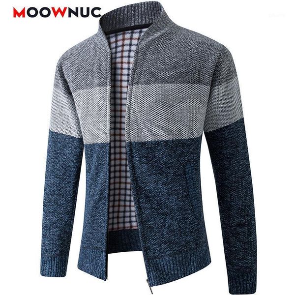 

men's fashion sweaters coat thick casual cardigan 2020 long sleeves striped slim classic keep warm male spring autumn moownuc1, White;black
