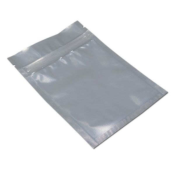 

300pcs clear silver pure aluminum foil plastic packaging bags valve food nut storage packing pouch zipper seal pack bag h bbydmm