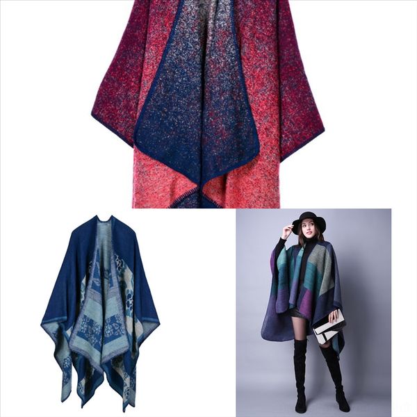 

xsetw new selling luxury scarf plaid scarf large scarf cashmere thicken mesh fringe wrap super all-match muslim plaid shawl, Blue;gray