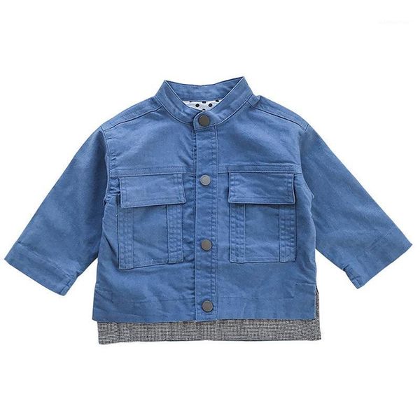 

spring autumn baby jeans jacket kids long-sleeved denim jackets for boy 2020 fashion children outwear coat kids lz2621, Blue;gray