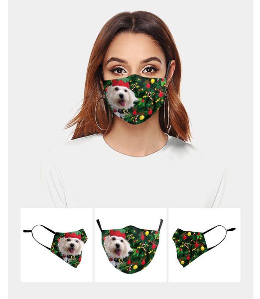 

christmas face masks 3d printed animal cats dogs anti dust fog washable xmas facemasks for adults adjustable protective masks