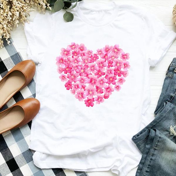 

women lady floral flower harajuku kawaii cute fashion print ladies t tee womens shirt clothes tshirt female graphic t shirt, White