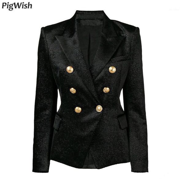 

glitter sequined formal jackets 2018 designer blazer women's lion metal buttons silver shimmer velvet blazer business coat1, White;black