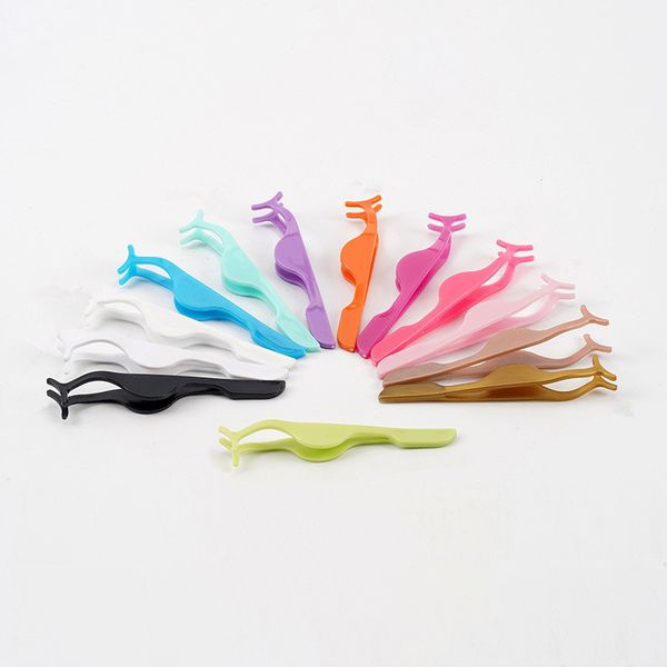 Flase Eyelash Burler Tweezer Eyer Plastic Tweezers Clip ausiliari Clips Eyelashes Trucco Strumenti