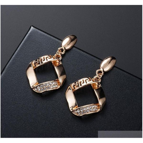 

s764 new europe wedding party casual jewelry set womens square rhinstone pendant nec sqcdhh new_dhbest, Silver