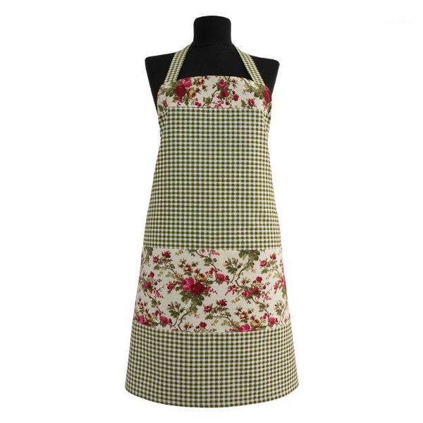 

stylish designs plaid and floral green | cotton cooking aprons for woman | gift bibs ideas to grandmas water and stain proof1
