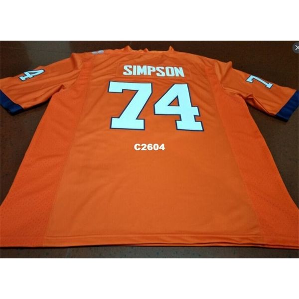 

2604 clemson tigers #74 john simpson orange white college jersey or custom any name or number jersey, Black