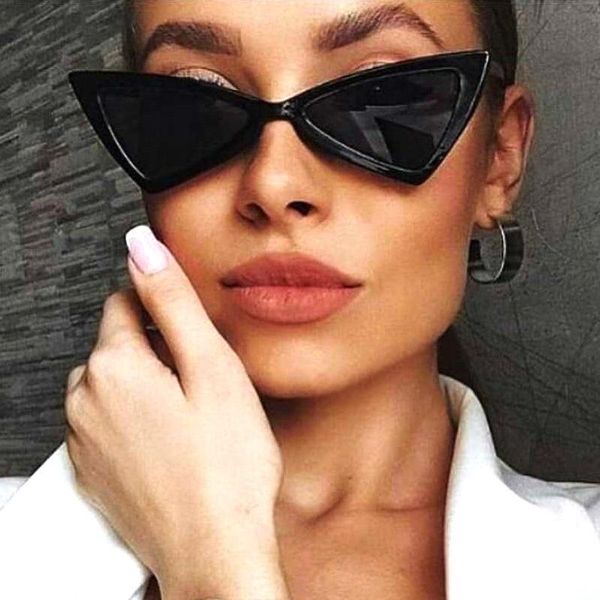 

sunglasses vintage cat eye women triangle frame ladies fashion sun glasses cute designer eyewear, White;black