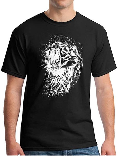 

мужская гневная мягкая напечатанная хлопковая комфорт art art animal cat с коротким рукавом шеи футболки повседневная толстовка, White;black