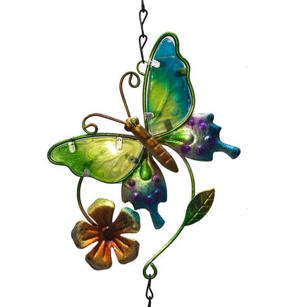 

1pc 3d butterfly wind chime iron diamond glass crafts three-nsional zakka creative metal glass painted ornament gard bbyygi