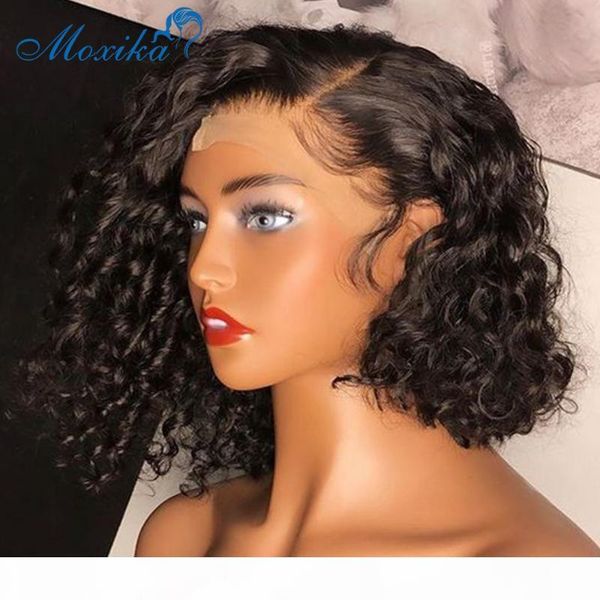 

lace front wig bob lace front wigs bob water wave wig remy 150 13x4bob human hair frontal human hair, Black;brown