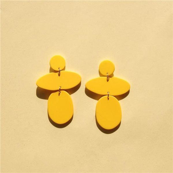 

aomu 1pair новый дизайн candy color геометрические нерегулярные акриловые длинные серьги с протяженностью для женщин партия ювелирные издели, Golden