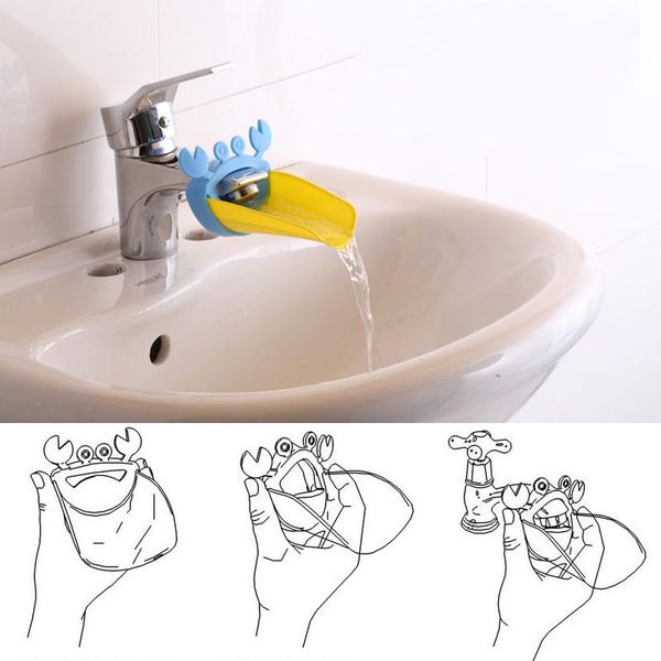 

cute cartoon crab faucet extender for kids toddler hand washing helper bathroom accessories