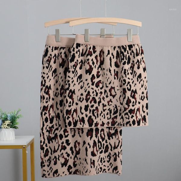 

gigogou autumn winter leopard long knit straight skirt high waist women knitted skirts elegant female midi pencil skirt bodycon1, Black