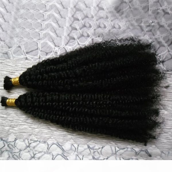 

mongolian kinky curly bulk hair 2pcs human hair bulk for braiding 200g natural black hair
