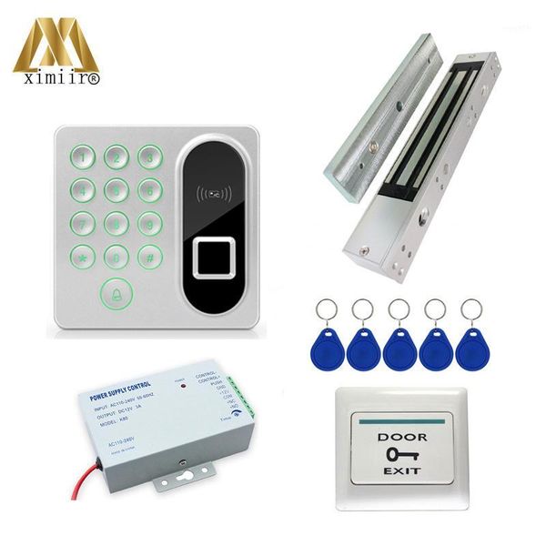 

fingerprint access control door system kit x9 +power supply +electric magnetic/bolt lock +exit button +rfid keyfob for home/office security1