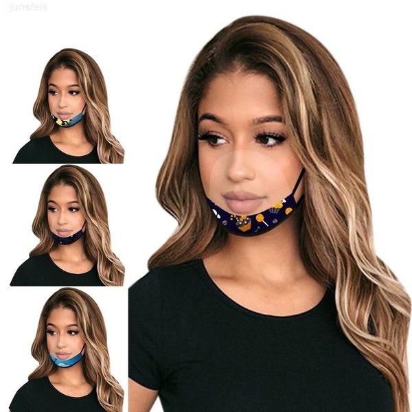 

mask dhl halloween lip language fashion digital printed cotton all-in-one protective pvc dust-proof anti-haze washable ma