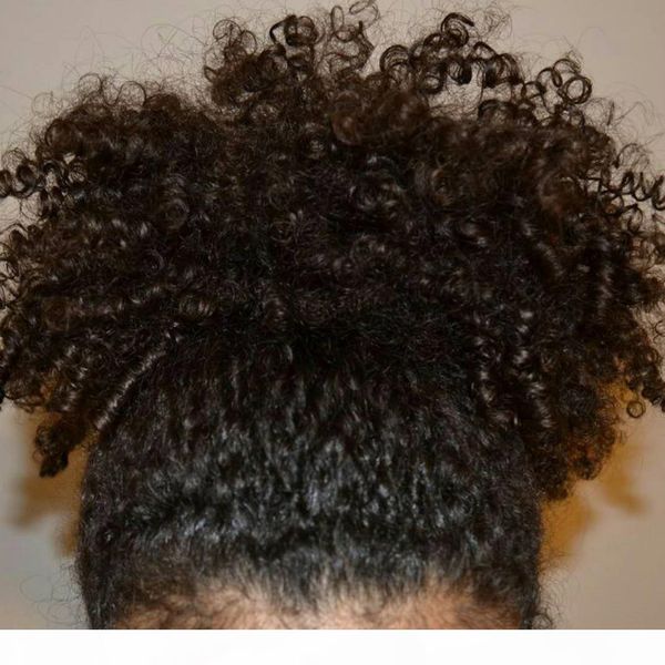 

afro curl drawstring ponytail puff human hair chignon plastic combs updos kinky curly afro puff for black women 120g dark brown afro hair