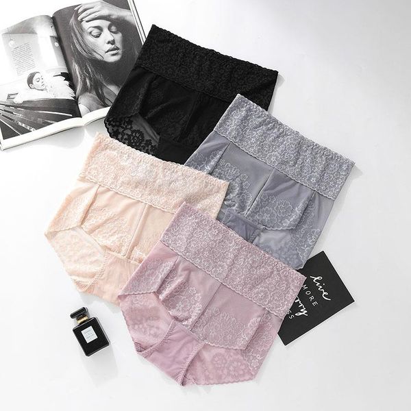 

underwear women leak proof menstrual panties cotton antibacterial physiological panties high-waist shape briefs lingerie, Black;pink