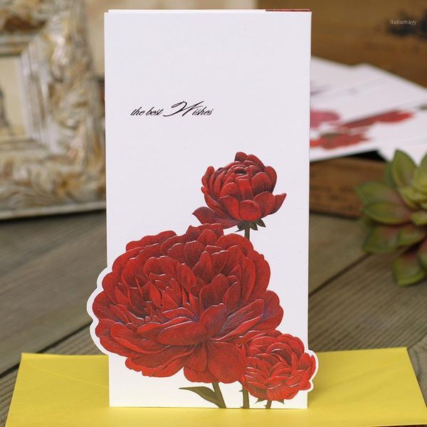 

5 pcs 3d high-grade wedding card marriage blessing invitation card fashion simple color greeting message1