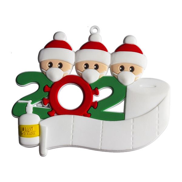 

egkjquarantine ornaments gift 2020 customized christmas survivor family hang decoration snowman pendant with face mask h