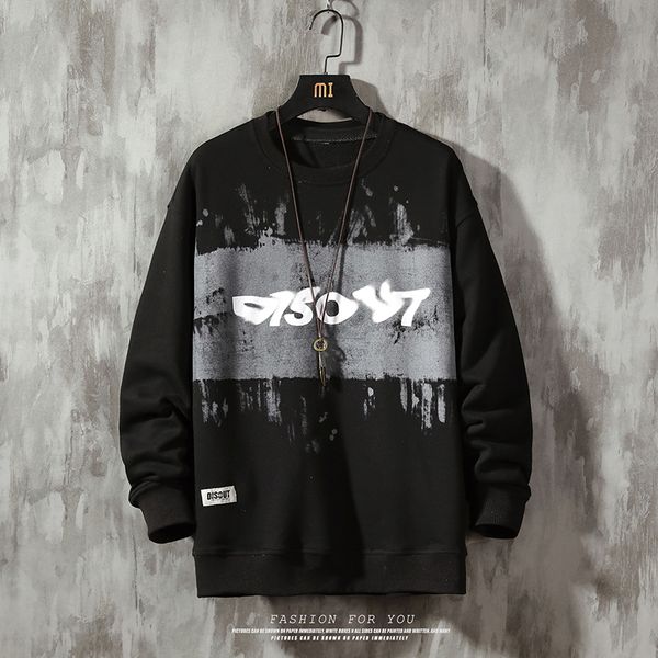 

2021 new men's long sleeve solid color sweatshirt streetwear slim hoodies men big size 6dhc, Black