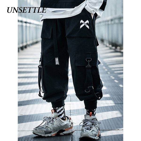 

unsettle ss japanese military male black joggers mens hip hop pockets ankel cargo pants men streetwear pants casual overalls 201116