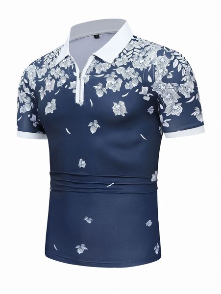 

men random floral print polo shirt c9ht#, White;black