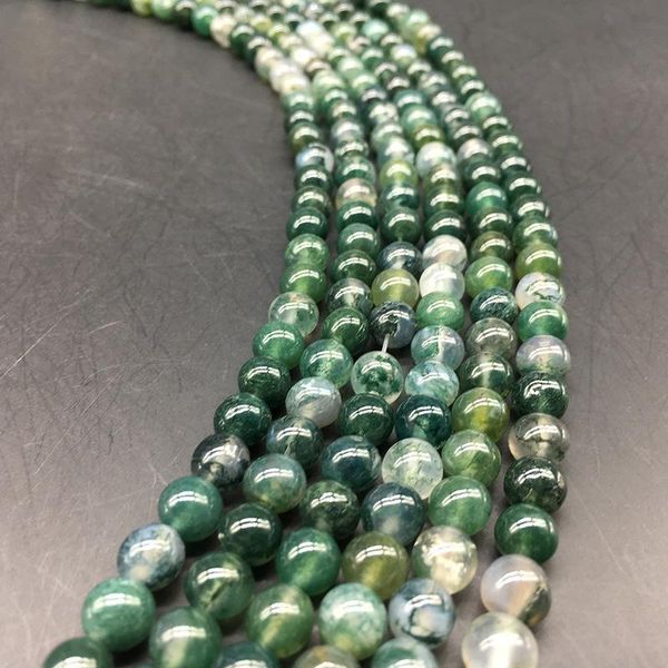 

1strand lot 4 6 8 10 12mm moss grass agates natural stone bead loose spacer beads for jewelry making diy bracelet bulk h bbyhvf, Silver