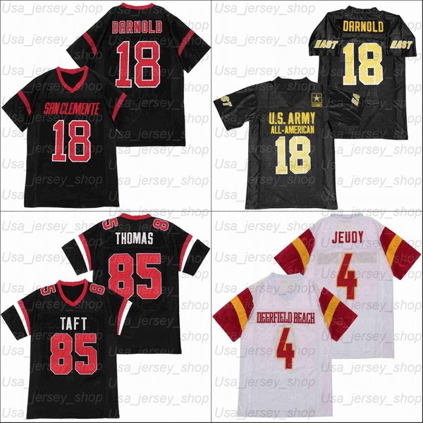 

football jerseys size s-xxxl 18 darnold 85 thomas 4 jeudy black white, Black;red