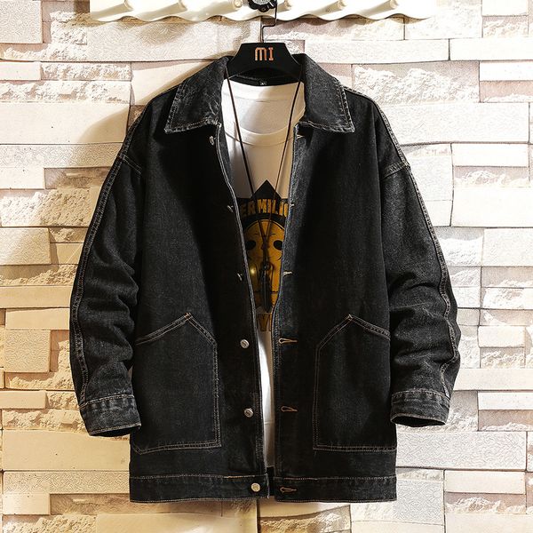

2021 new male jeans autumn spring fashion black jackets outwear oversize 5xl clothes 3gd9, Black;brown