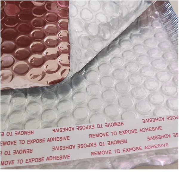 

multi-size rose gold aluminum foil shipping mailing bags waterproof express bubble bags for gift packaging bbyooo