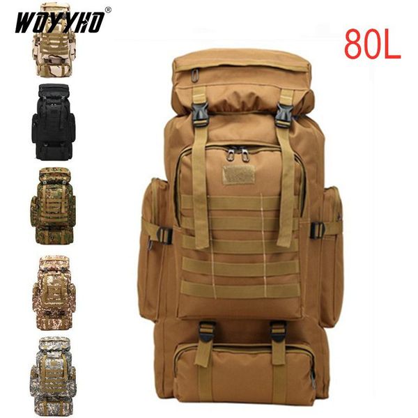 

80l waterproof outdoor backpack molle army hiking camping backpack travel rucksack mountaineering travel sport bags