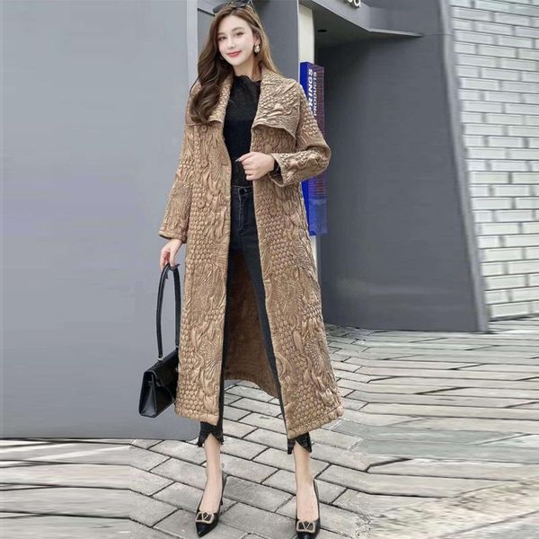 

women's down & parkas fold cotton-padded jacket female in han edition loose big yards long winter 2021 coat, Black