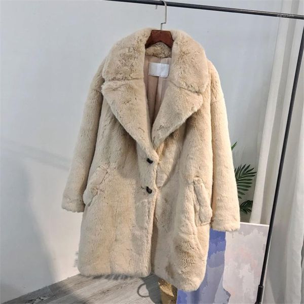 

winter coat women 2020 new faux fur jacket warm thick fashion loose plush ladies coat long jacket women fluffy1, Black