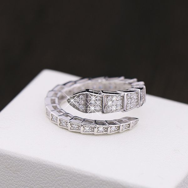 

европа и соединенные штаты горячие новые змеиные регулируемые кольцевые кольца 925 серебряный инкрустированный кристалл, Slivery;golden