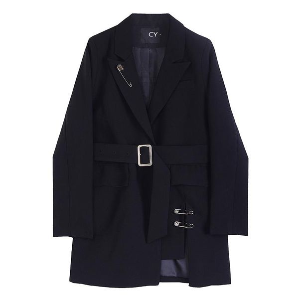 

women's suits & blazers black blazer female 2021 autumn fashion french design feeling slim one button temperament fall for women casual, White;black