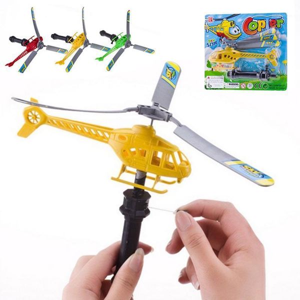

children boys pull string handle educational helicopter funny outdoors toys gift for children wind up toys 1pc kid gift1