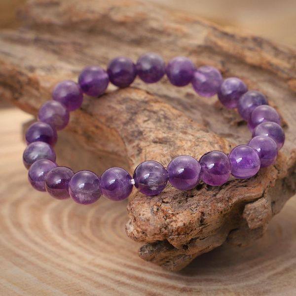 

charm bracelets natural stone stretch for women men 8mm amethysts beads round beaded bangles pulseras mujer, Golden;silver